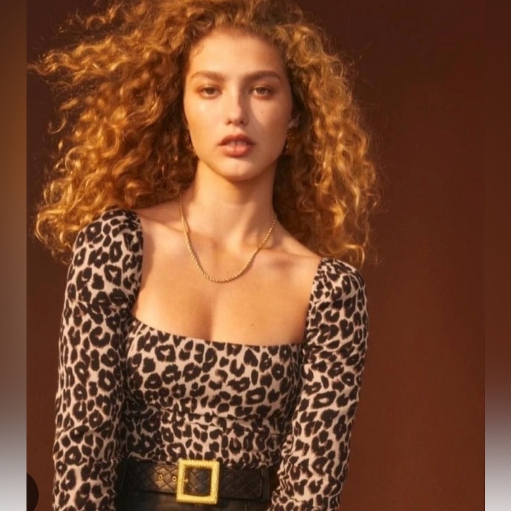 Reformation Leopard Print Blouse